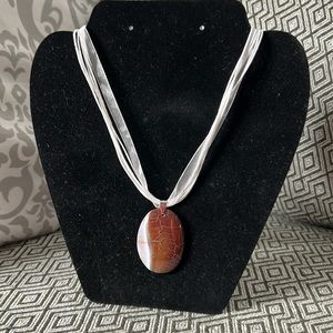 Glazed Agate Stone Necklace